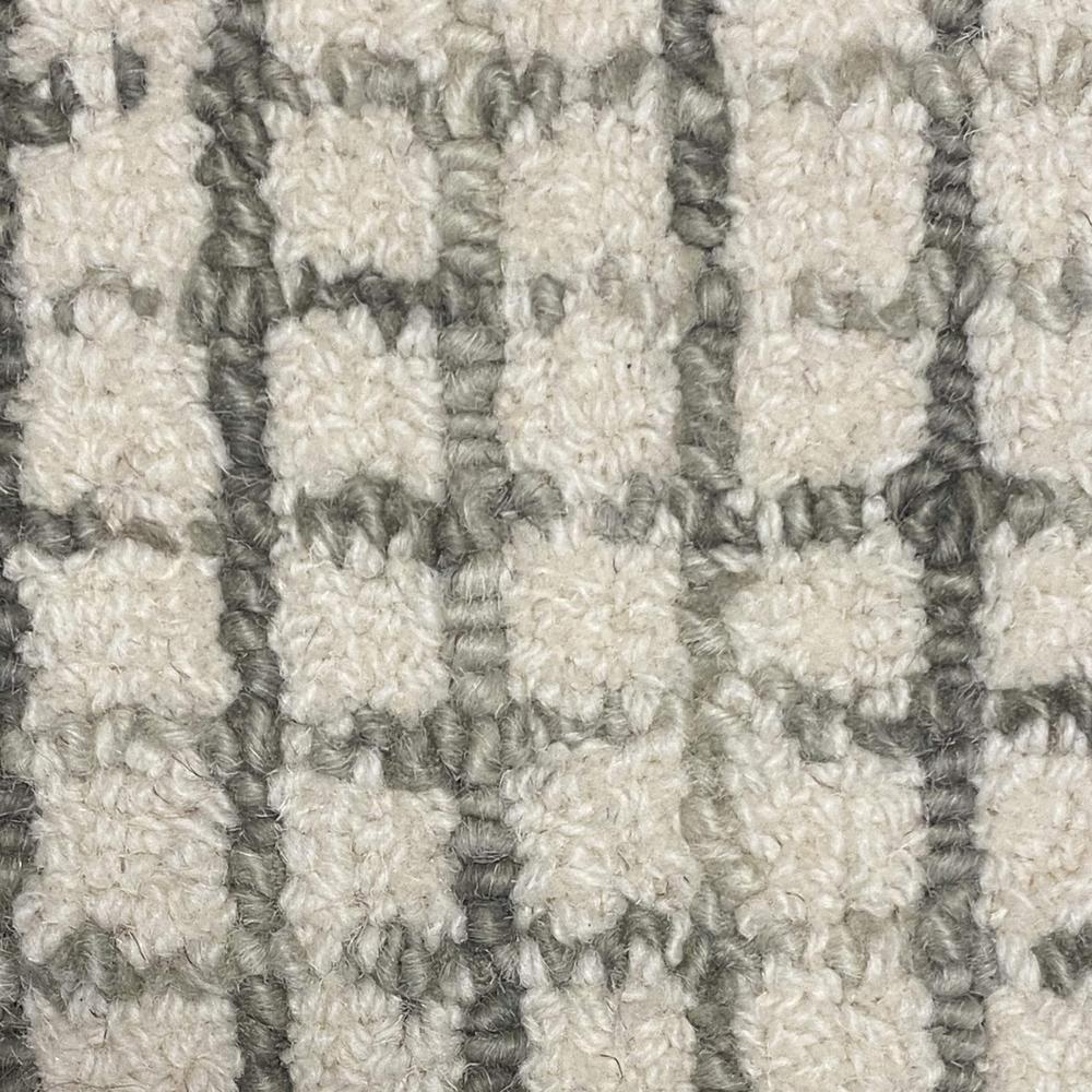 9’ x 12’ Tan and Ivory Grid Area Rug Tan. Picture 2