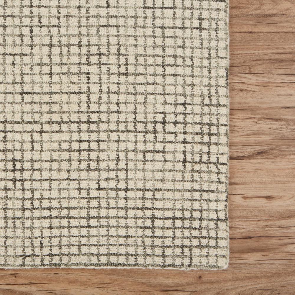9’ x 12’ Tan and Ivory Grid Area Rug Tan. Picture 6