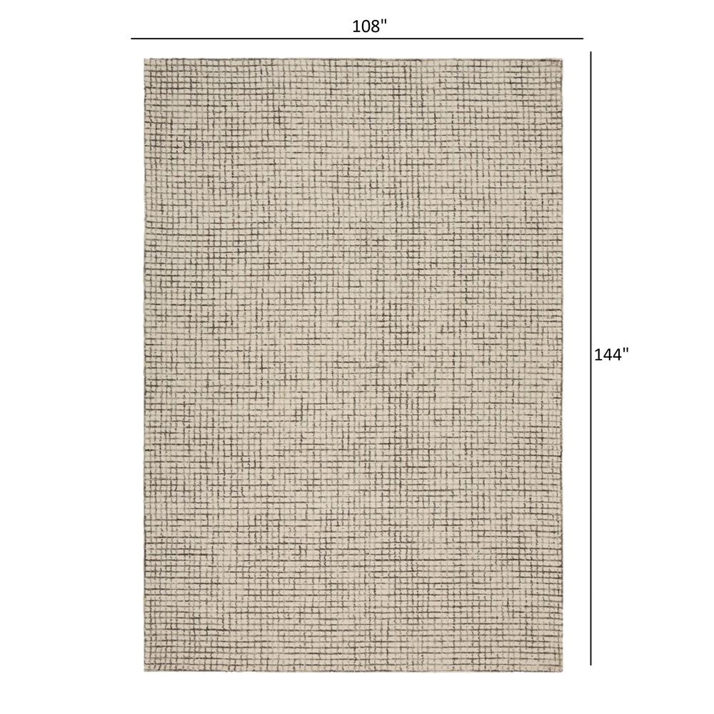 9’ x 12’ Tan and Ivory Grid Area Rug Tan. Picture 9