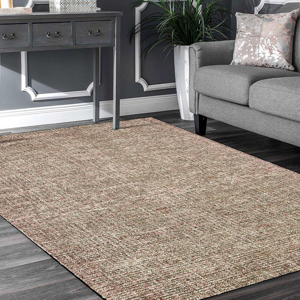 9’ x 12’ Brown Detailed Weave Area Rug Brown. Picture 7