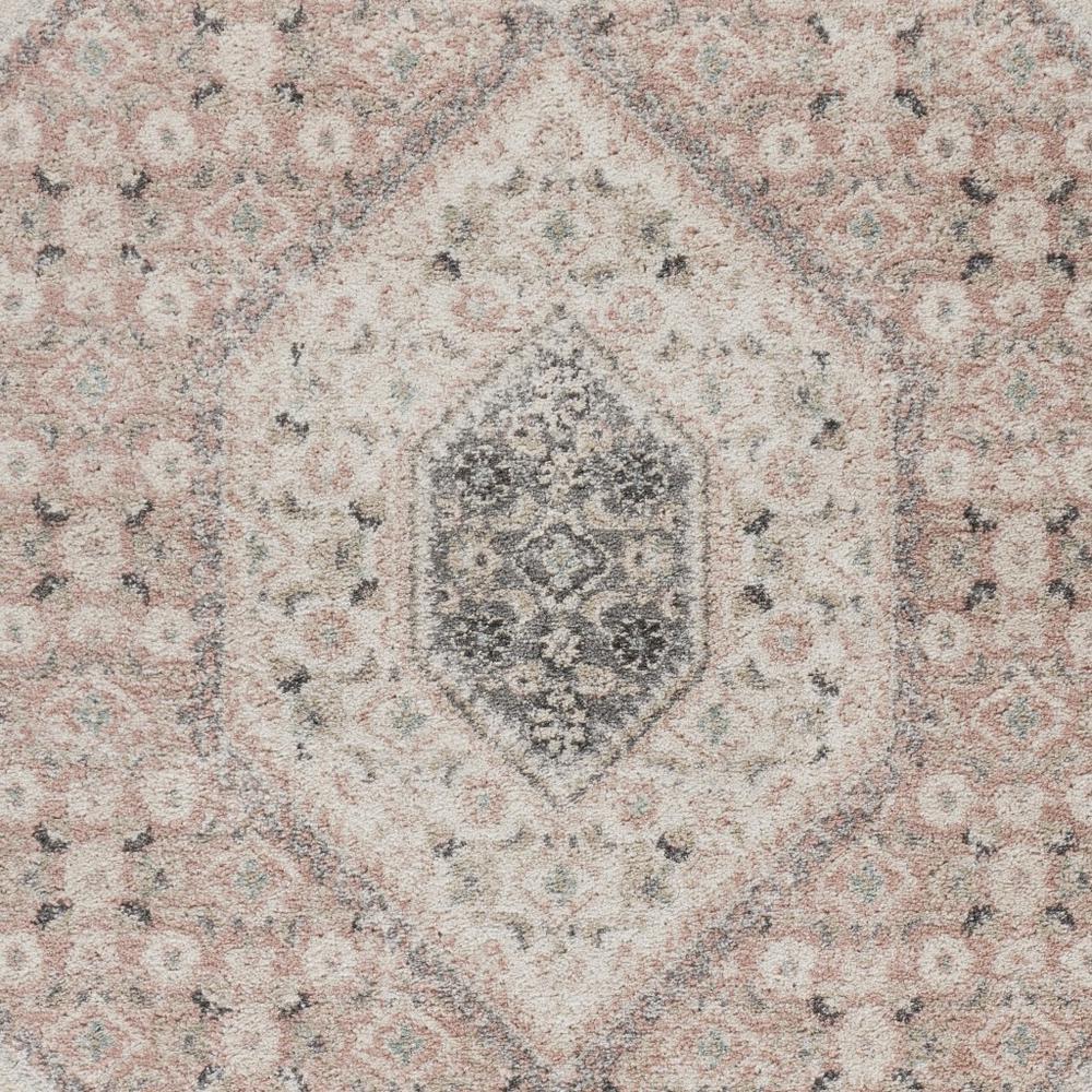 5’ x 7’ Gray and Soft Pink Traditional Area Rug Pink/Gray/Ivory. Picture 2