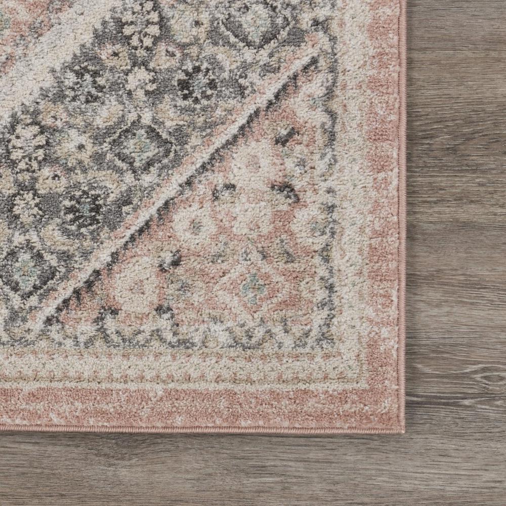 5’ x 7’ Gray and Soft Pink Traditional Area Rug Pink/Gray/Ivory. Picture 6