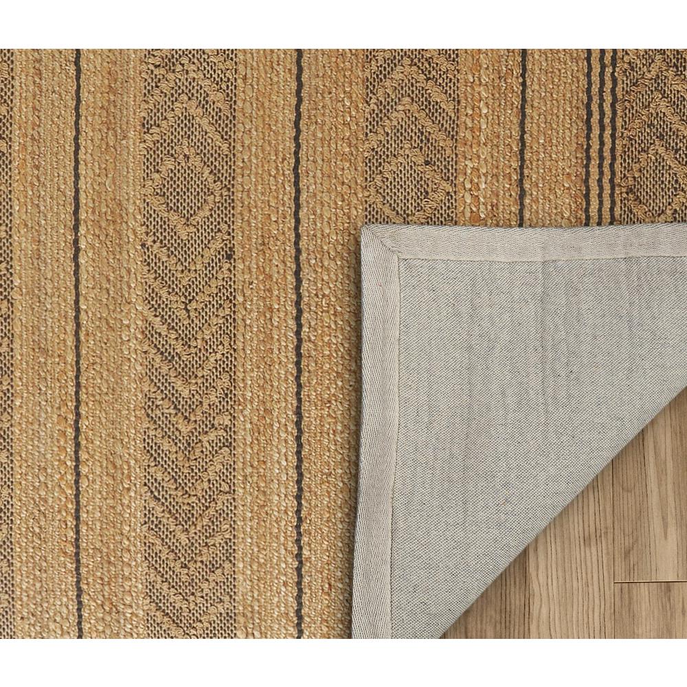8’ x 10’ Tan and Gray Bohemian Striped Area Rug Tan/Gray. Picture 4