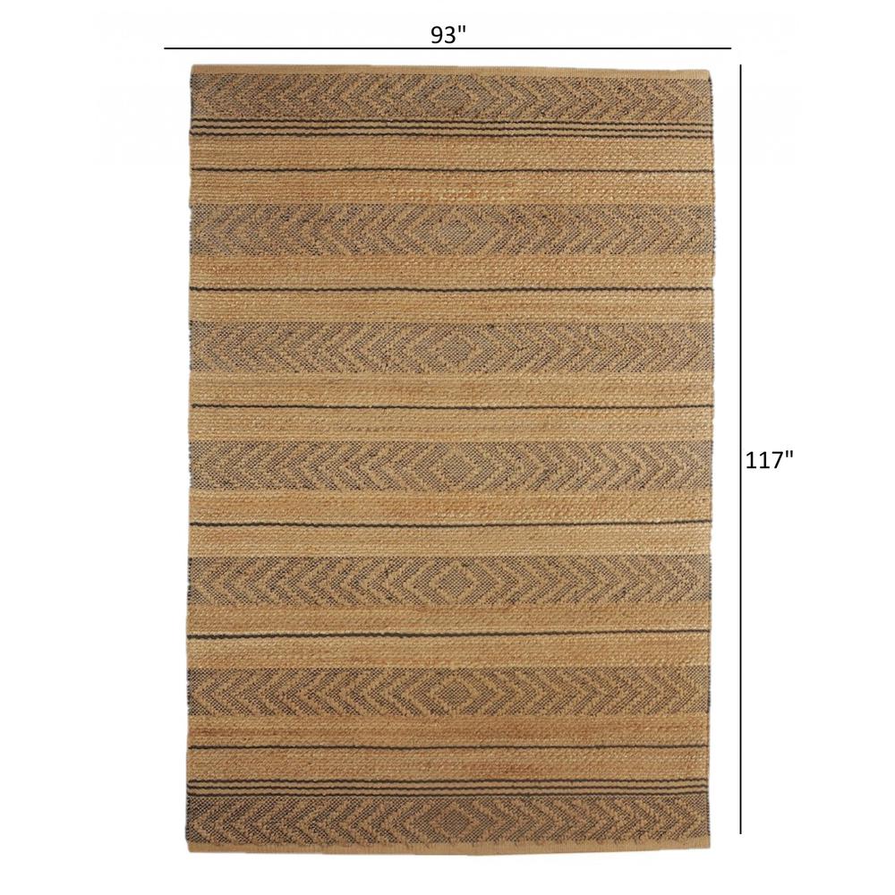 8’ x 10’ Tan and Gray Bohemian Striped Area Rug Tan/Gray. Picture 8