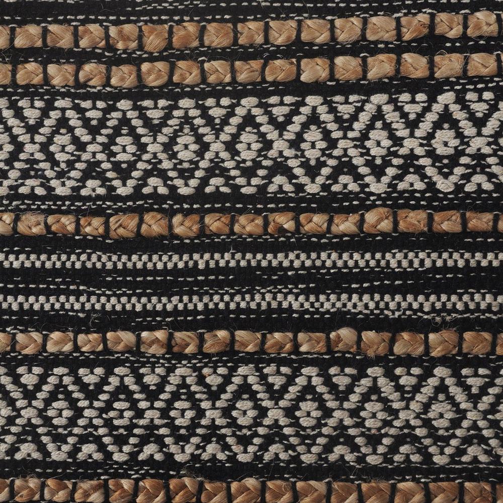5’ x 8’ Black and Tan Decorative Striped Area Rug Black/White/Tan. Picture 2