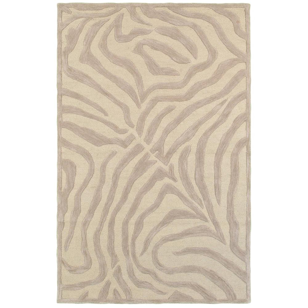 5’ x 8' Taupe Zebra Pattern Area Rug Taupe/Gray. Picture 1