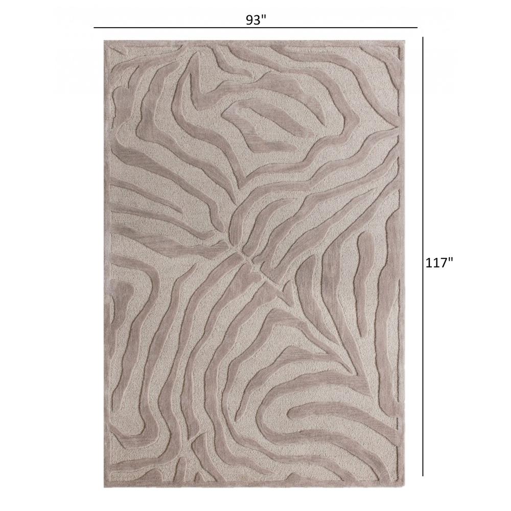 8’ x 10' Taupe Zebra Pattern Area Rug Taupe/Gray. Picture 8