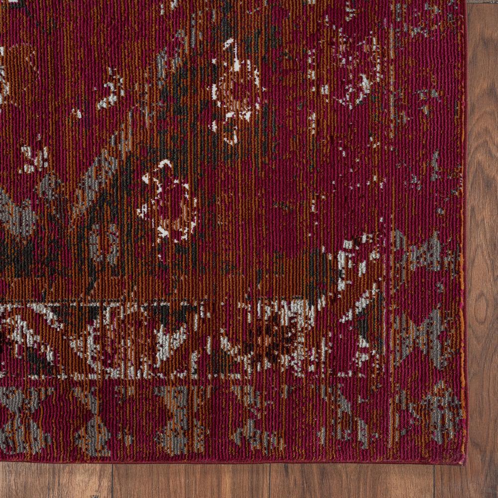 5’ x 8’ Deep Red Traditional Area Rug Polypropylene. Picture 6