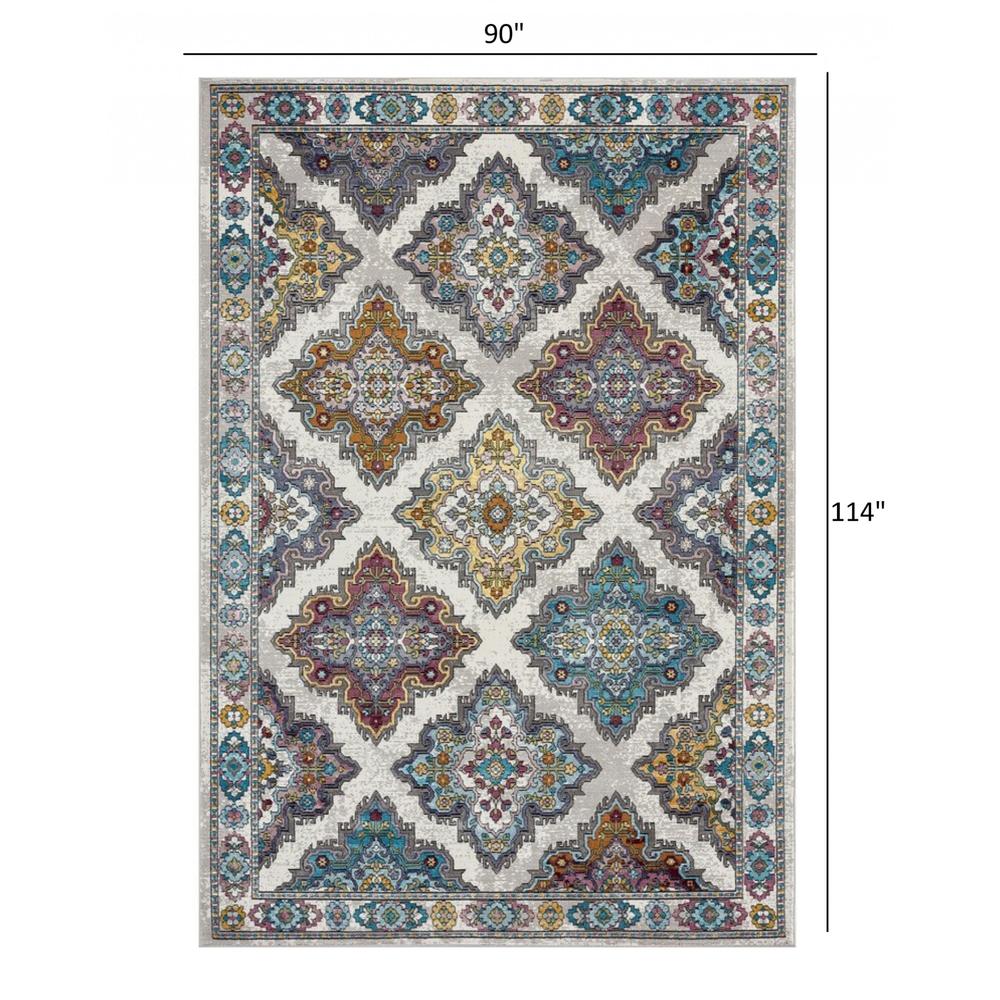 8’ x 10’ Blue Traditional Floral Motifs Area Rug 100% Polypropylene. Picture 8