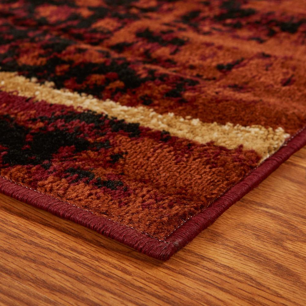 5’ x 7’ Red and Brown Geometric Area Rug Red. Picture 3