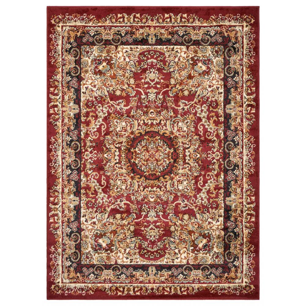5’ x 7’ Red Royal Medallion Area Rug Red. Picture 1