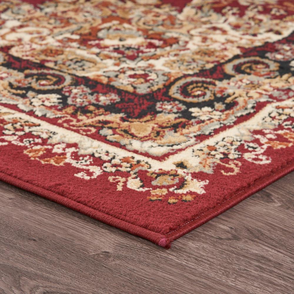 5’ x 7’ Red Royal Medallion Area Rug Red. Picture 4