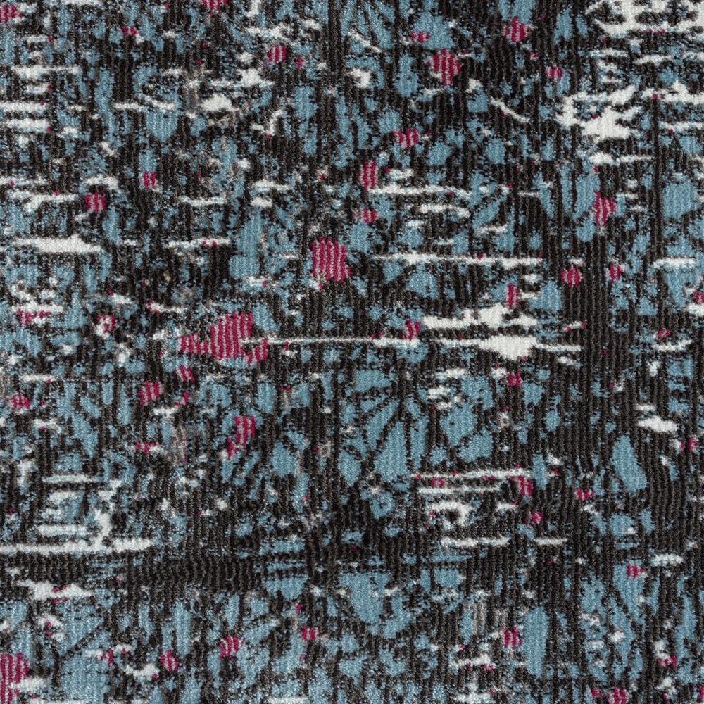 8’ x 10’ Blue Chaotic Strokes Area Rug Blue/White/Pink. Picture 2