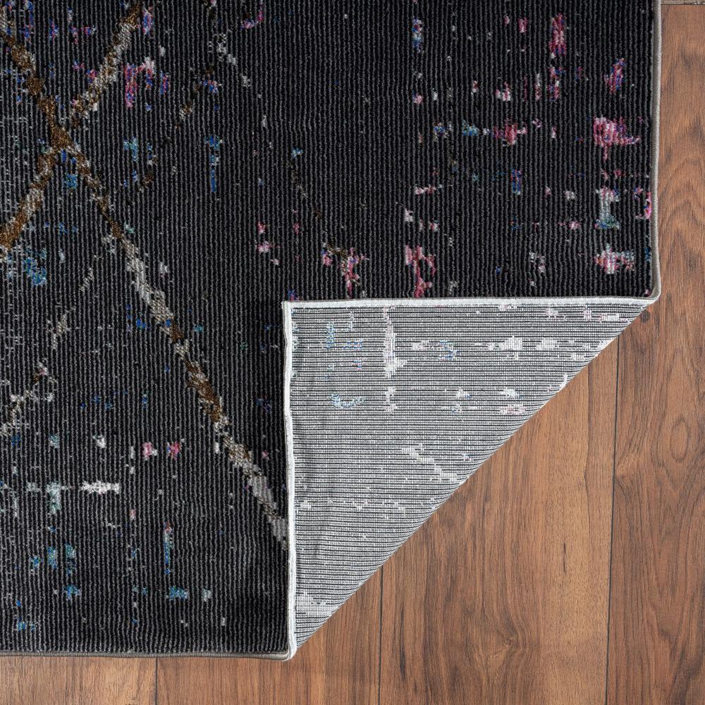 5’ x 8’ Distressed Black Abstract Area Rug Gray/Multi. Picture 4