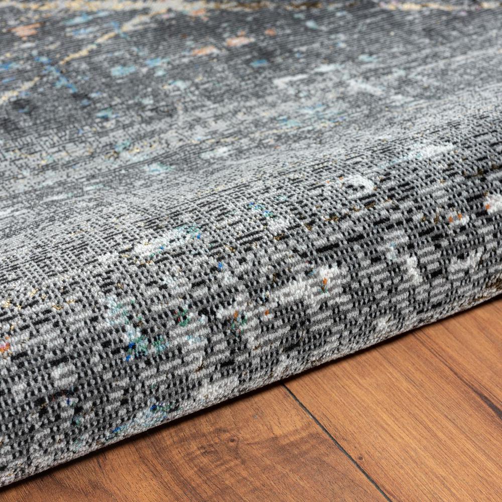 5’ x 8’ Distressed Black Abstract Area Rug Gray/Multi. Picture 5