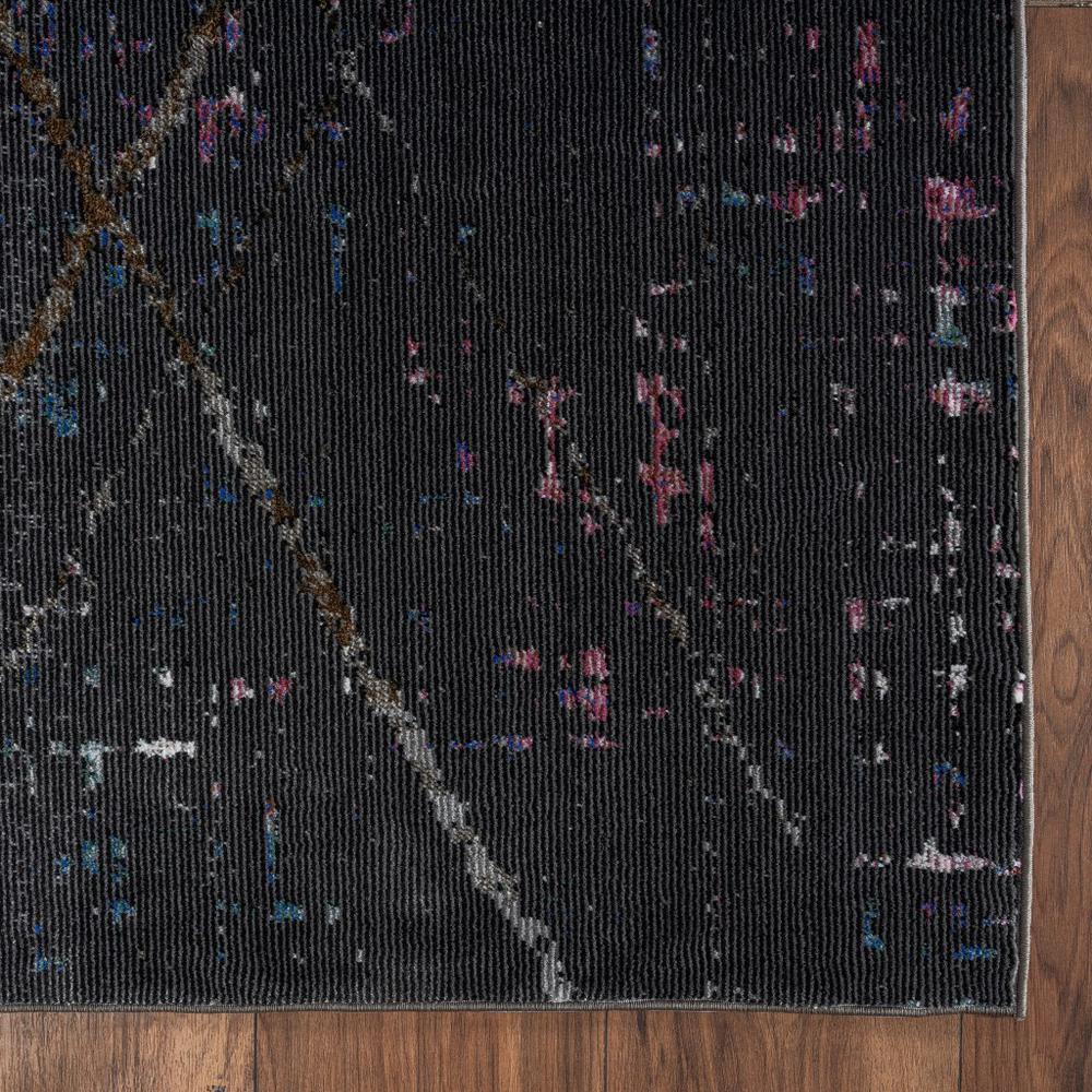 5’ x 8’ Distressed Black Abstract Area Rug Gray/Multi. Picture 6