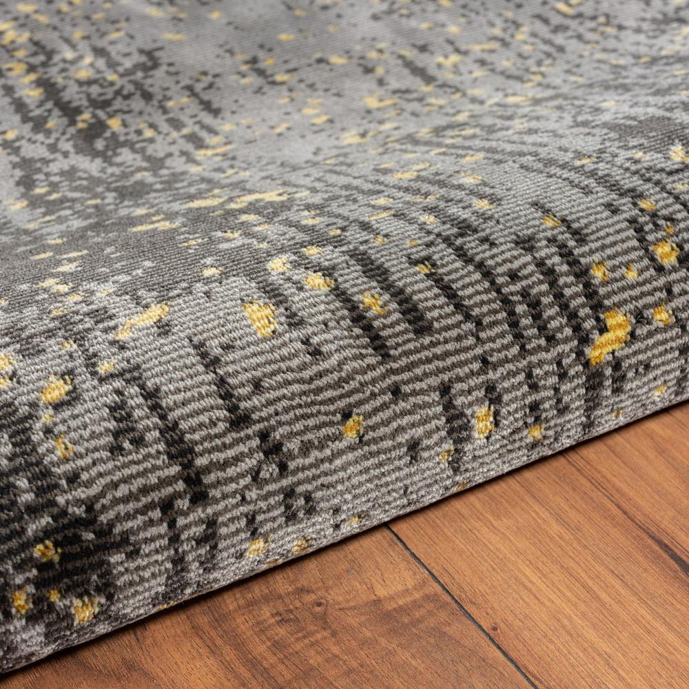 5’ x 8’ Gray and Yellow Abstract Sprinkle Area Rug Brown/Gray/Yellow. Picture 5