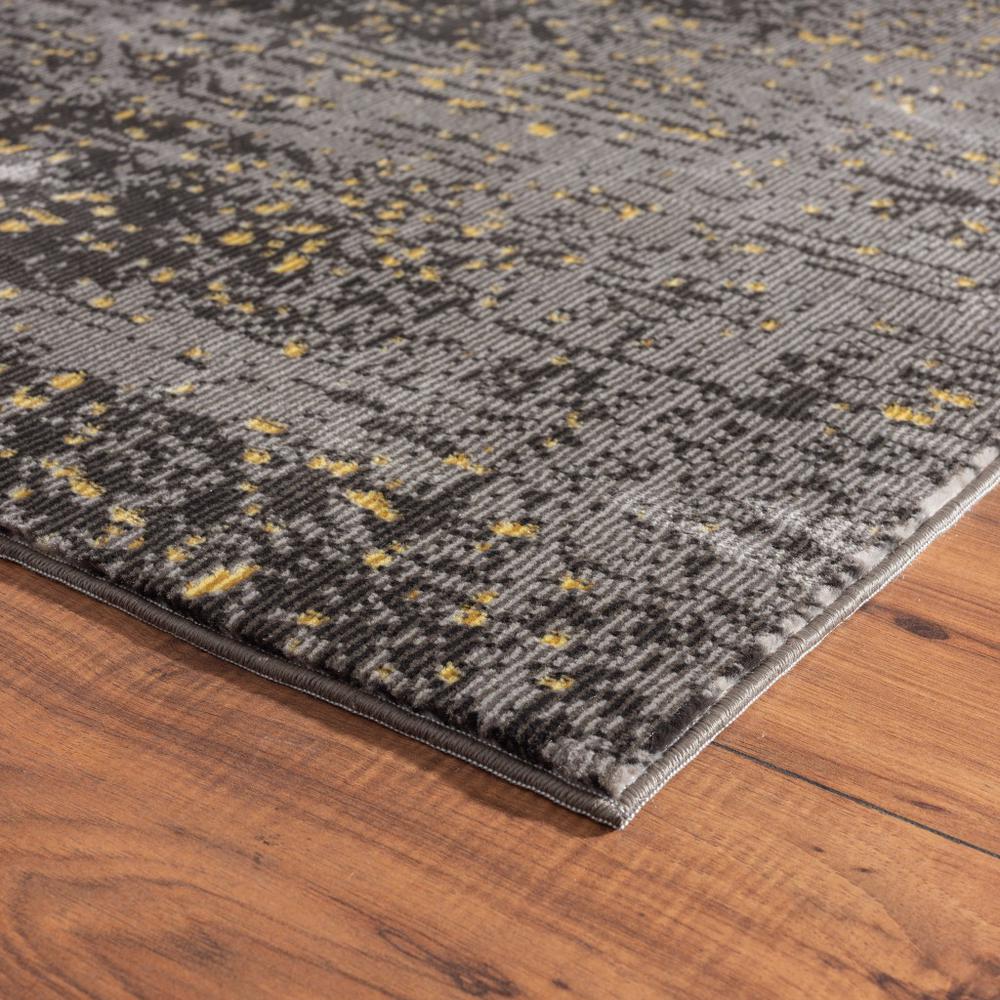 8’ x 10’ Gray and Yellow Abstract Sprinkle Area Rug Brown/Gray/Yellow. Picture 3