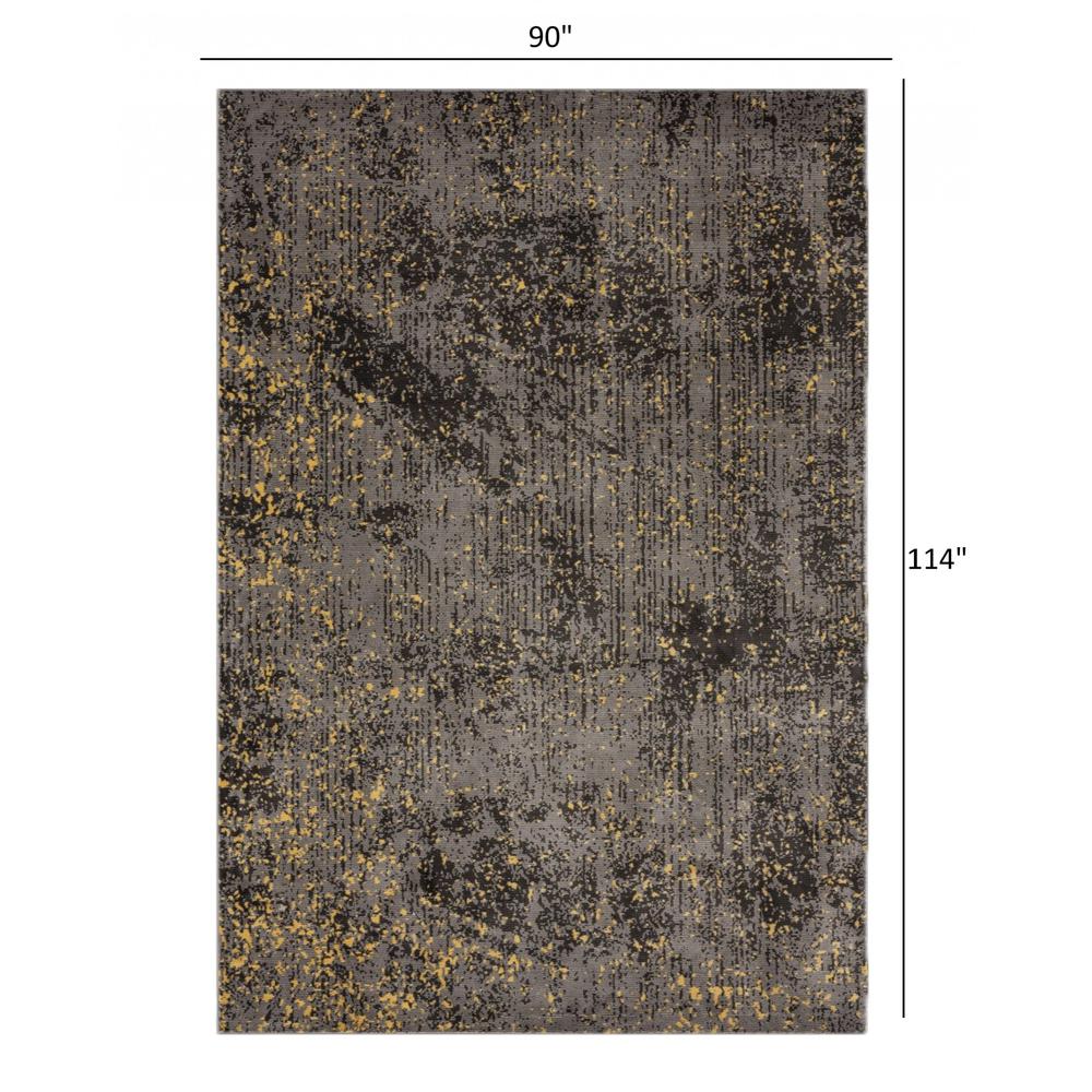 8’ x 10’ Gray and Yellow Abstract Sprinkle Area Rug Brown/Gray/Yellow. Picture 8
