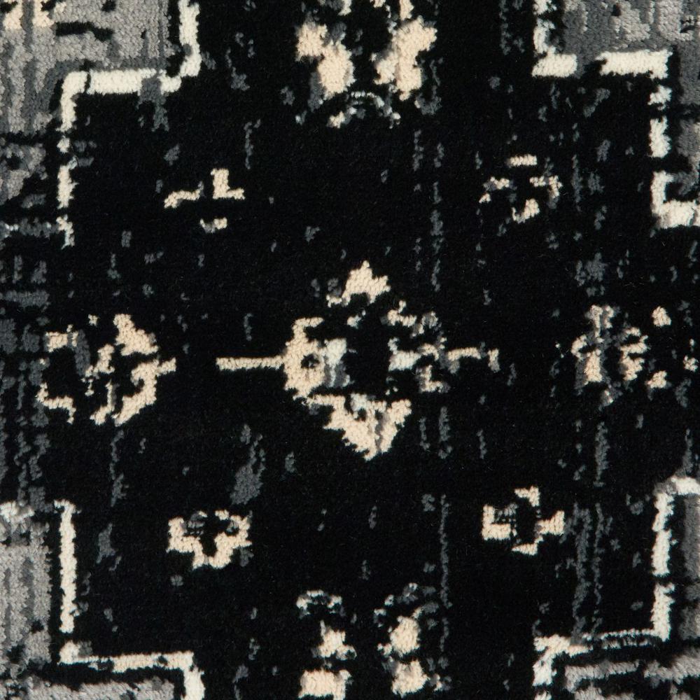 5’ x 7’ Black Medallion Oriental Area Rug Black. Picture 2