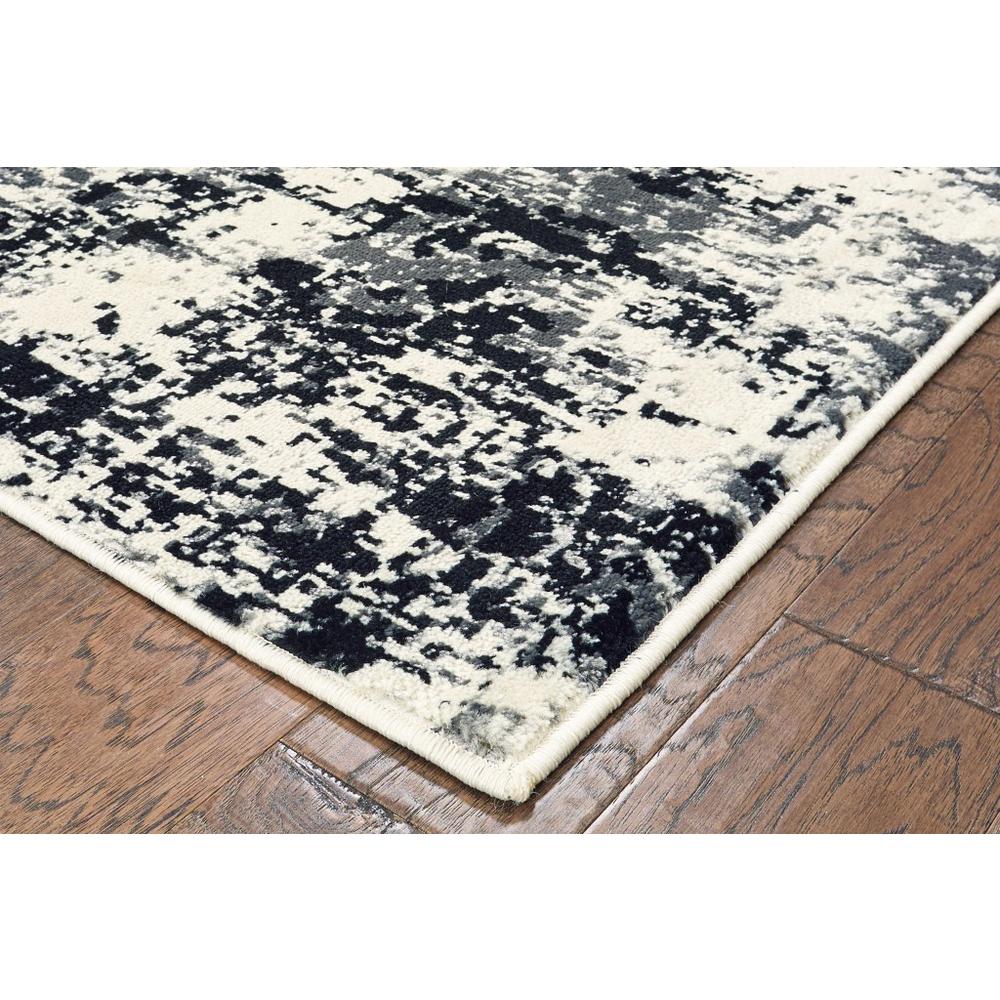 5’ x 7’ Black and White Abstract Area Rug Gray. Picture 3