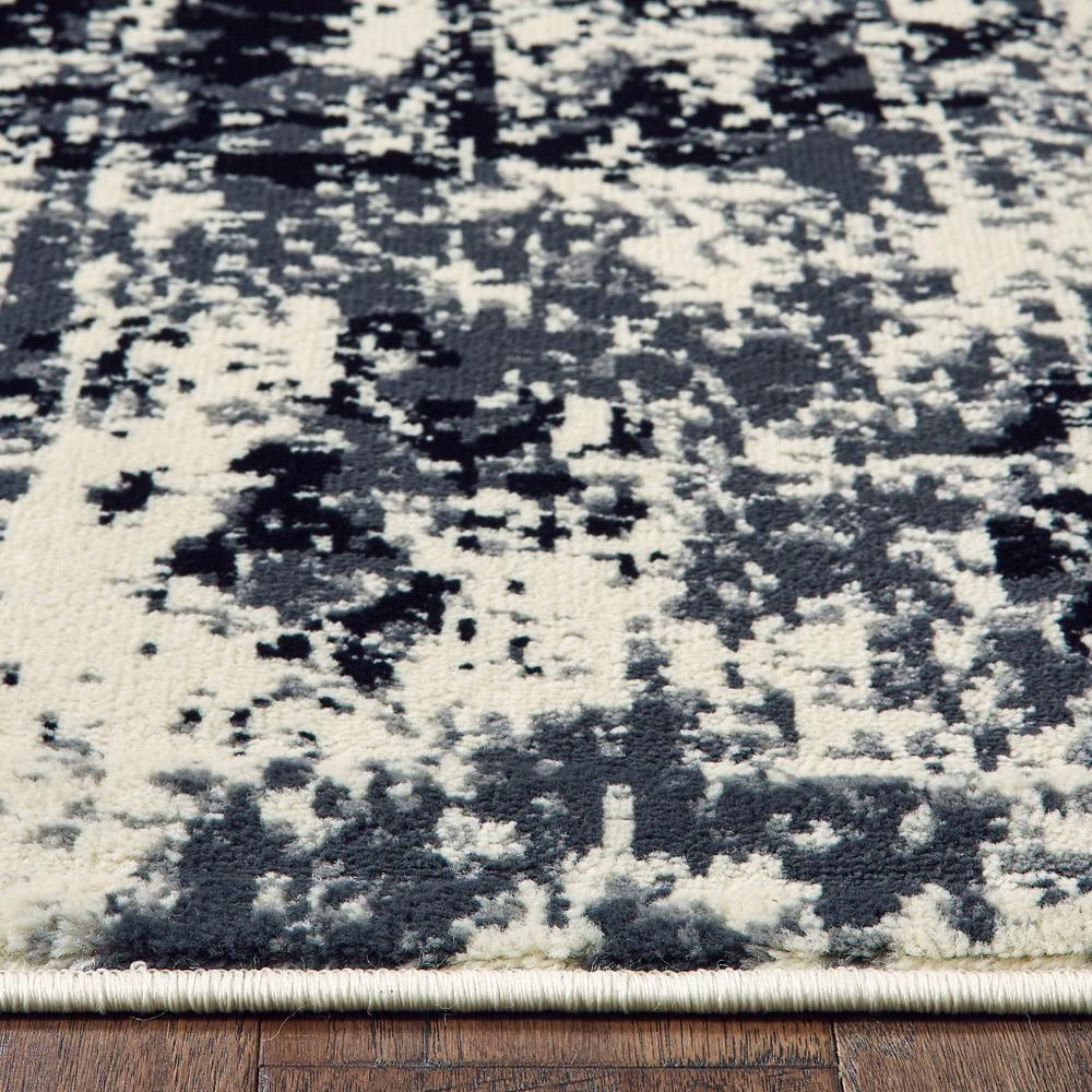 5’ x 7’ Black and White Abstract Area Rug Gray. Picture 7