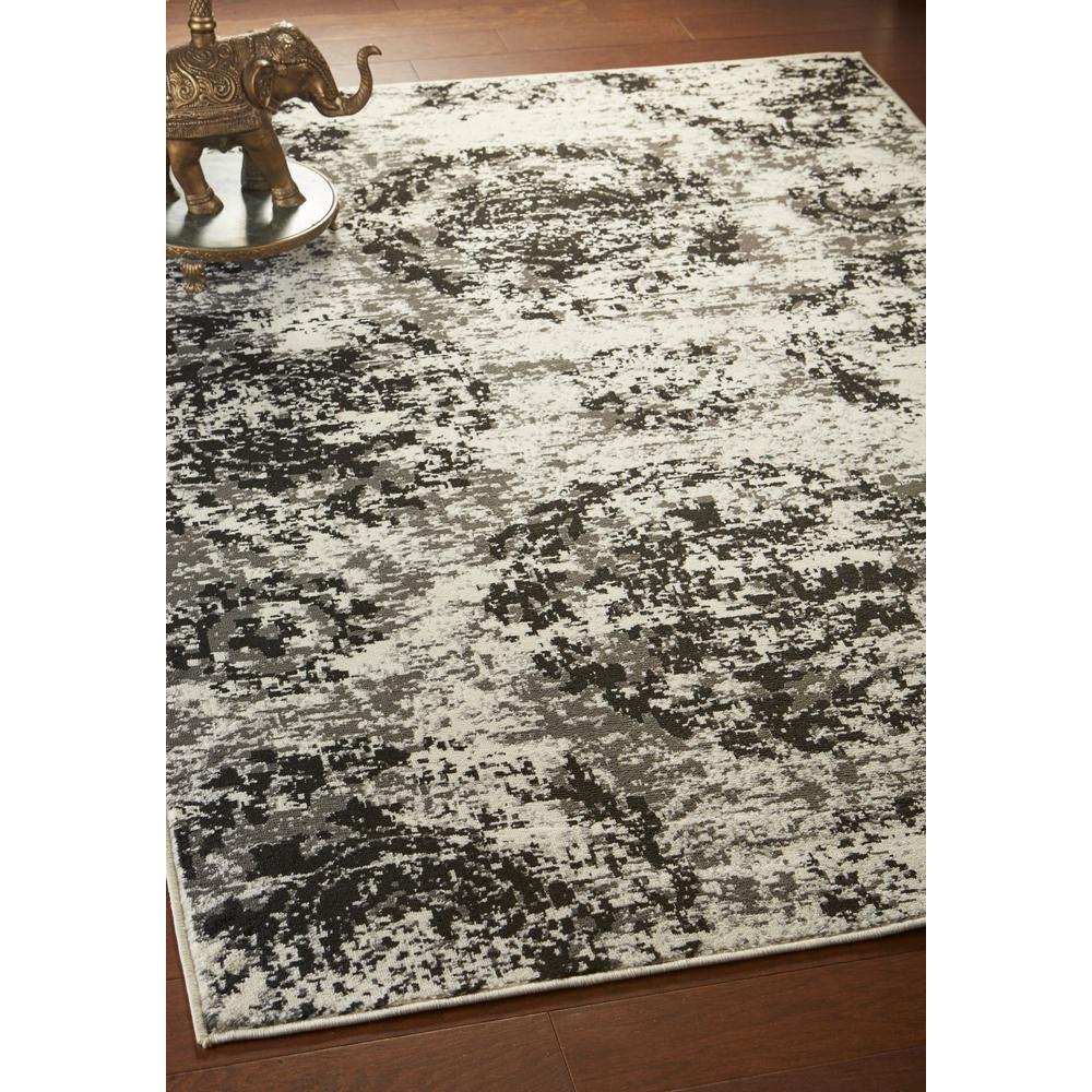 5’ x 7’ Black and White Abstract Area Rug Gray. Picture 8