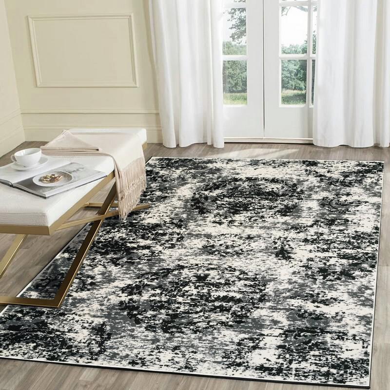 8’ x 10’ Modern Monochromatic Abstract Area Rug Gray. Picture 8
