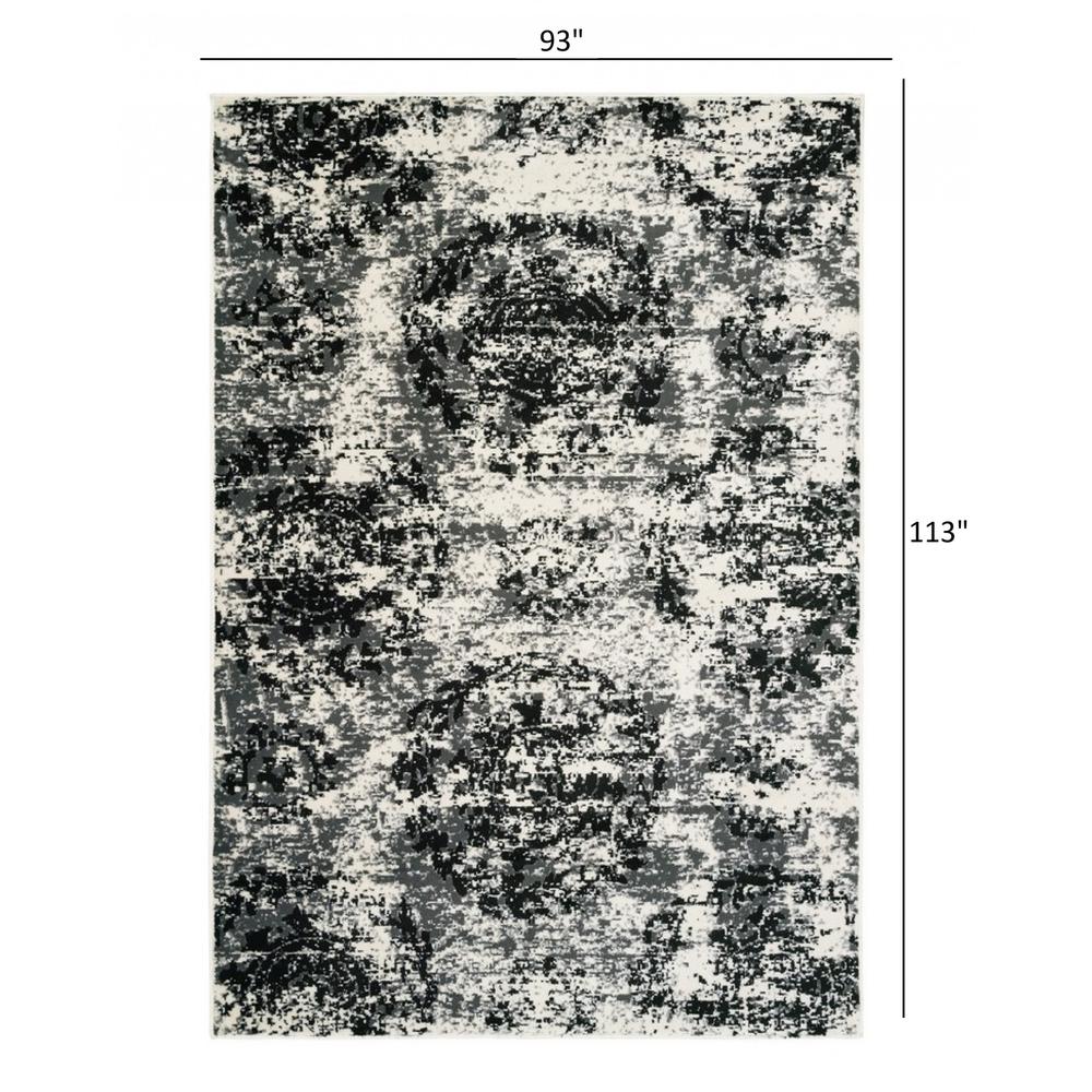 8’ x 10’ Modern Monochromatic Abstract Area Rug Gray. Picture 9