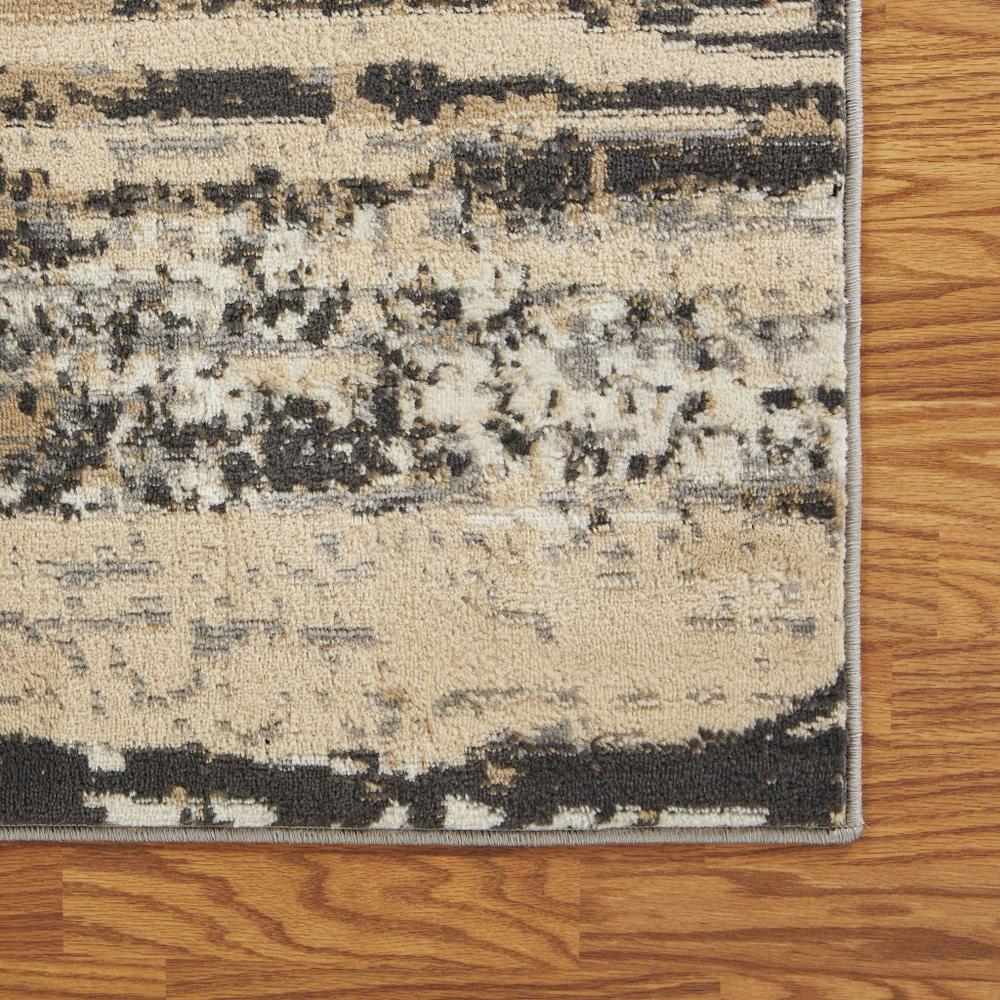 5’ x 7’ Beige and Black Abstract Desert Area Rug Gray. Picture 6