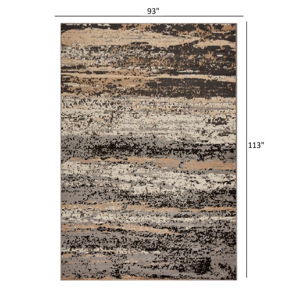 8’ x 10’ Beige and Black Abstract Desert Area Rug Gray. Picture 9
