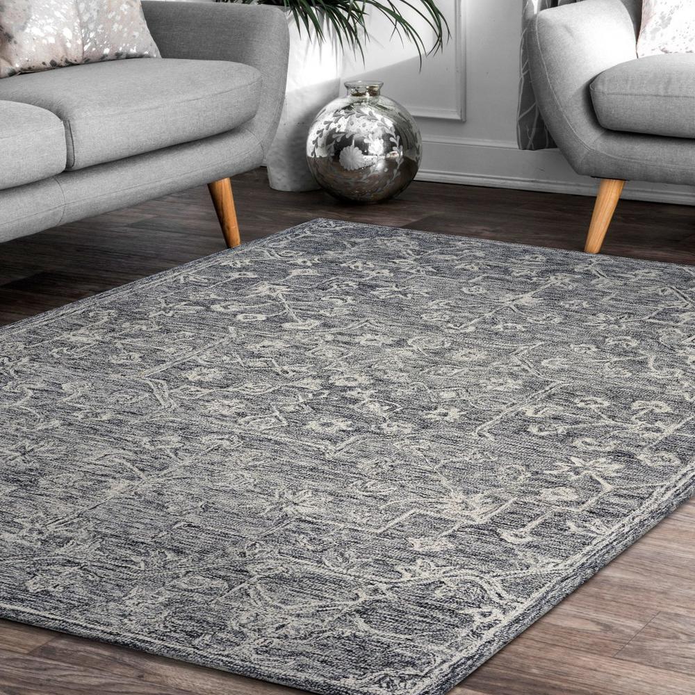 3’ x 5’ Gray Floral Finesse Area Rug Gray. Picture 7