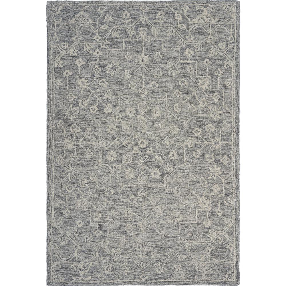 5’ x 7’ Gray Floral Finesse Area Rug Gray. Picture 1