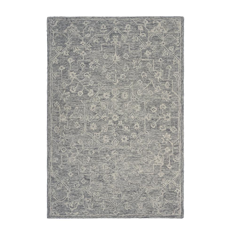5’ x 7’ Gray Floral Finesse Area Rug Gray. Picture 8