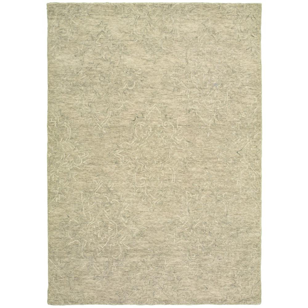 9’ x 12’ Light Green Floral Paradise Area Rug Light Gray. Picture 1