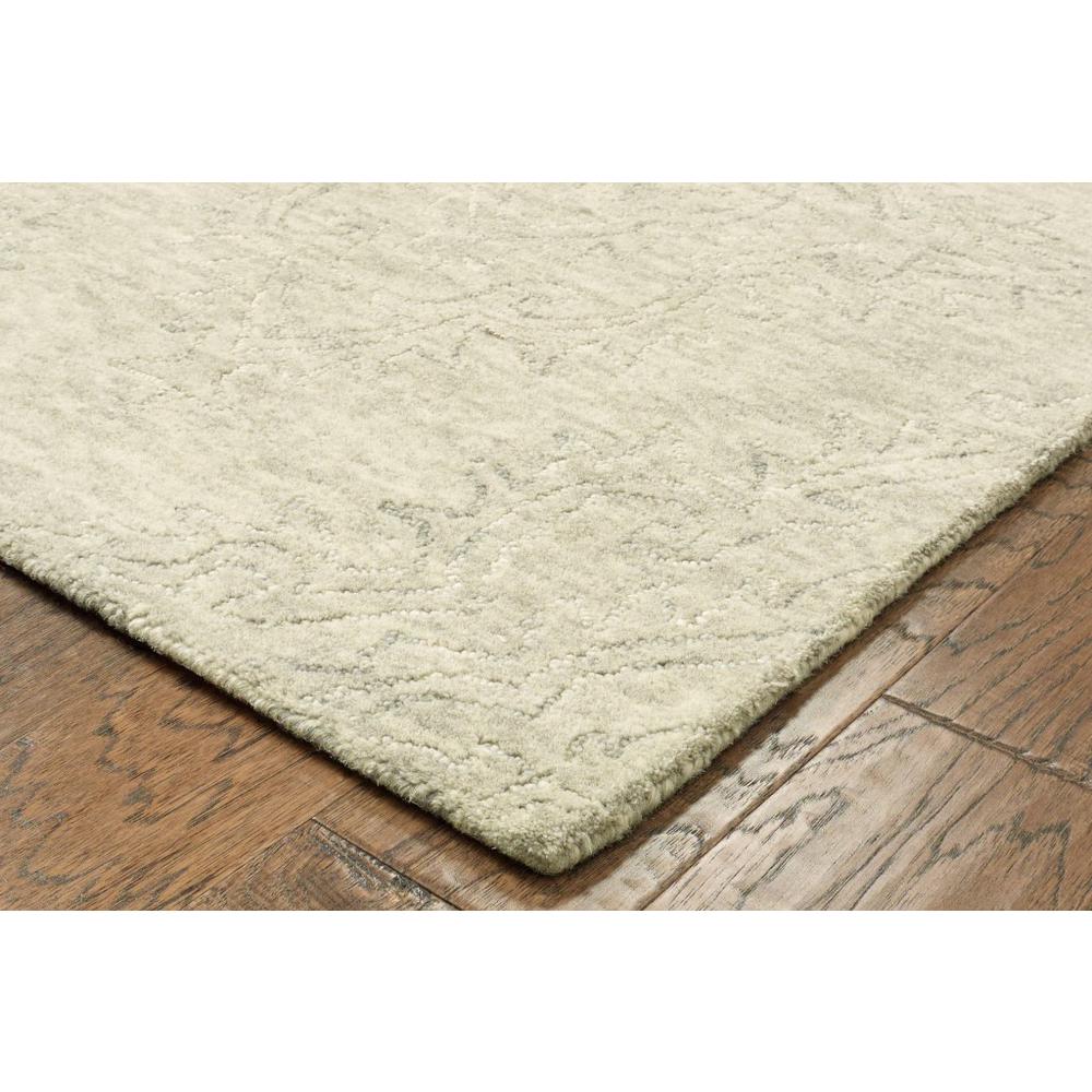 9’ x 12’ Light Green Floral Paradise Area Rug Light Gray. Picture 3