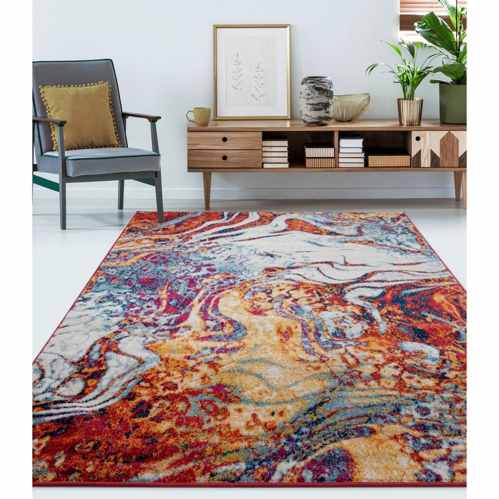 5’ x 7' Brown and Blue Collision Area Rug Multi. Picture 7