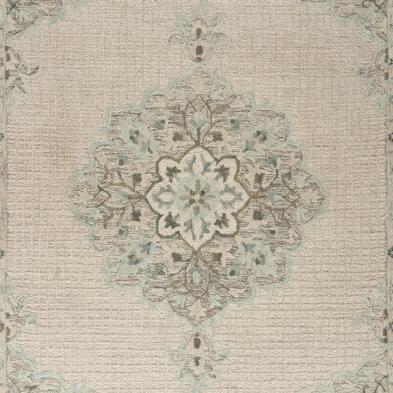 8’ x 10’ Ivory Distressed Floral Area Rug Ivory. Picture 2