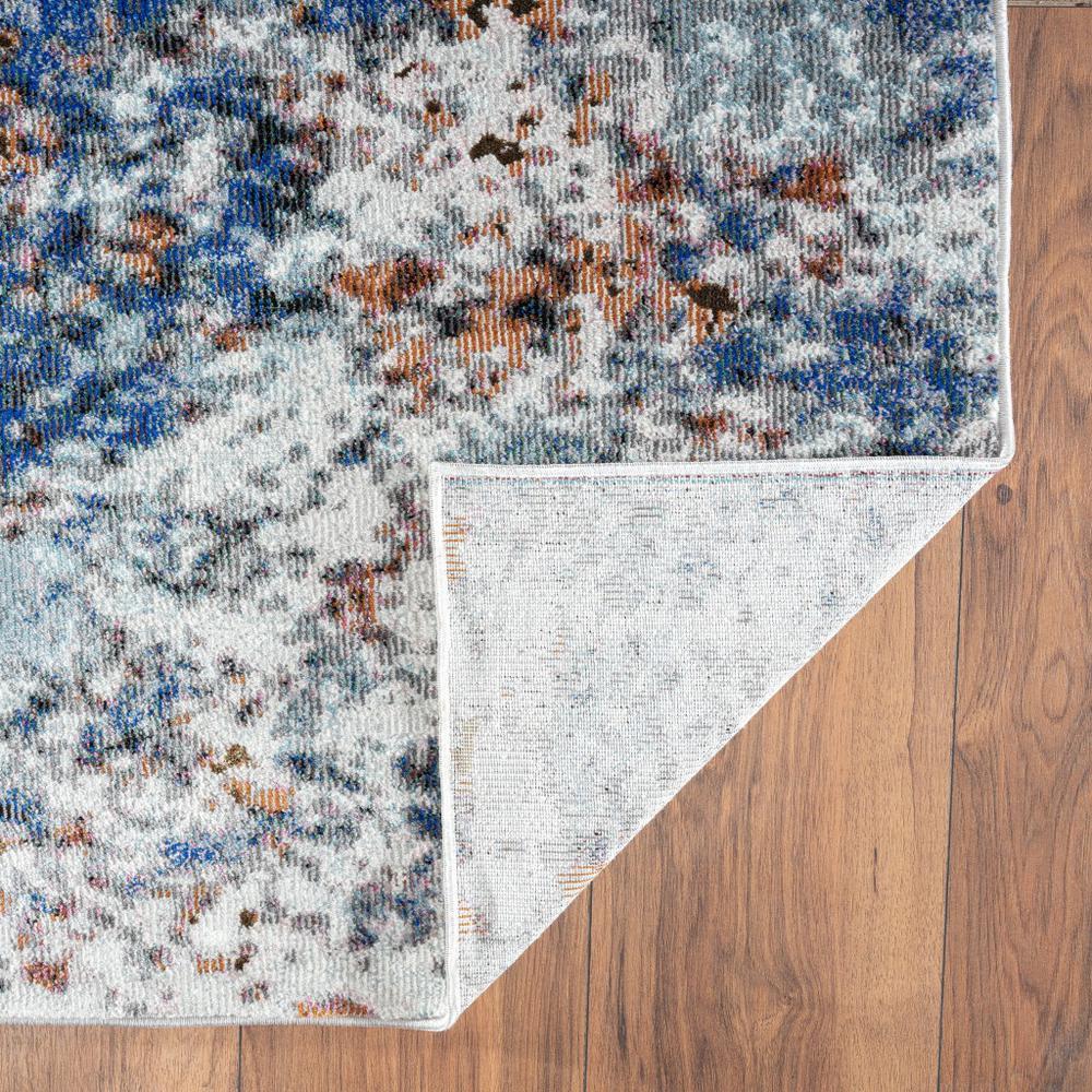 5’ x 8’ Blue and White Abstract Ocean Area Rug Blue/White/Multi. Picture 4