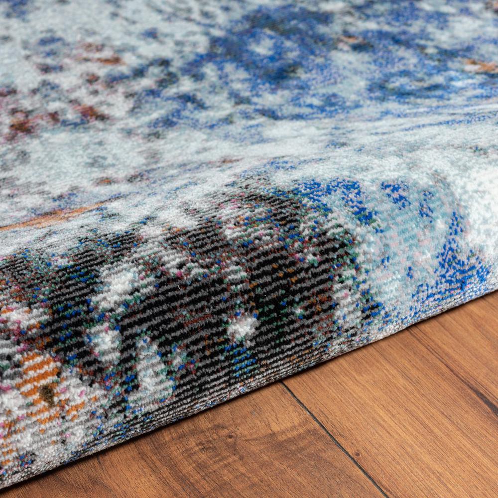5’ x 8’ Blue and White Abstract Ocean Area Rug Blue/White/Multi. Picture 5