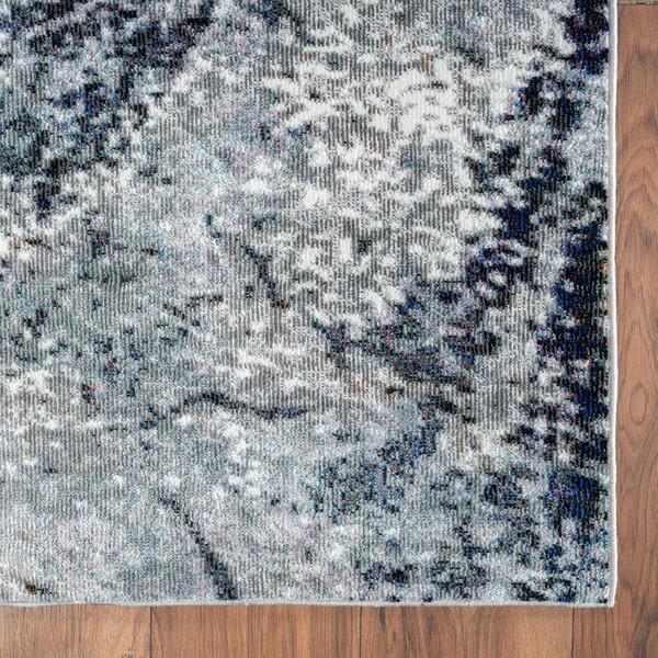 5’ x 8’ Navy and Gray Abstract Ice Area Rug Gray/Navy/White/Multi. Picture 8