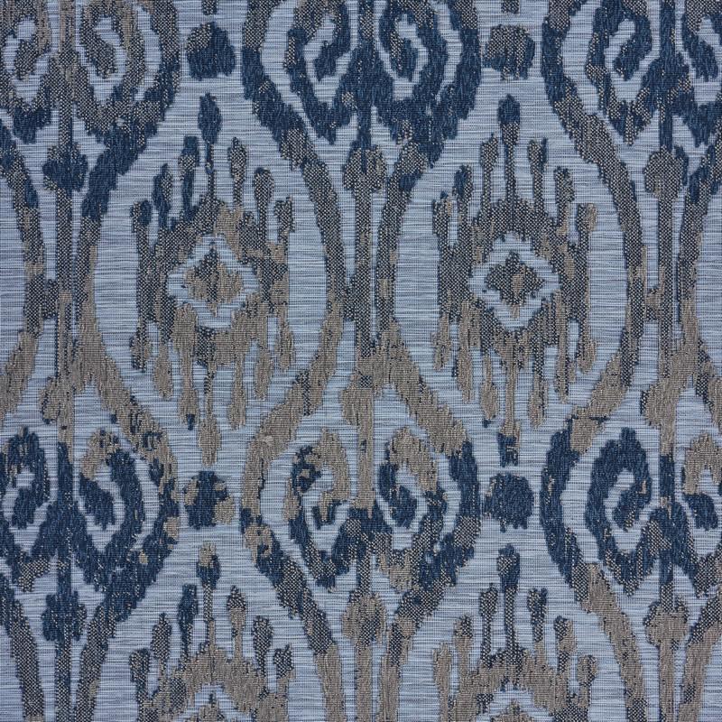 8’ x 10’ Blue Ogee Pattern Indoor Outdoor Area Rug Multi. Picture 1