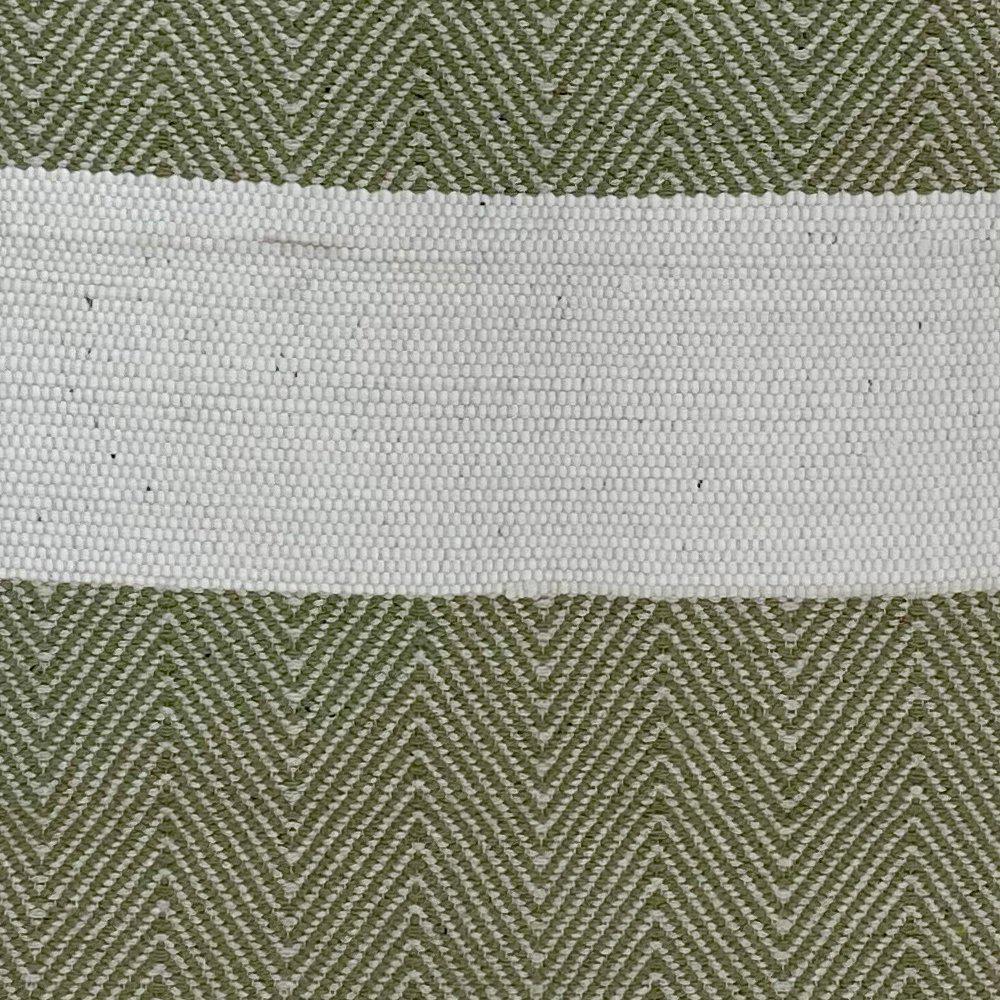 2’ x 4’ Green and White Chevron Striped Area Rug White/Green. Picture 3