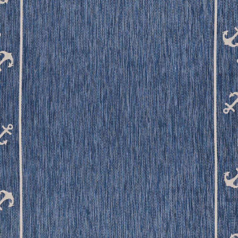 8’ x 10’ Navy Anchor Indoor Outdoor Area Rug Blue/White. Picture 2