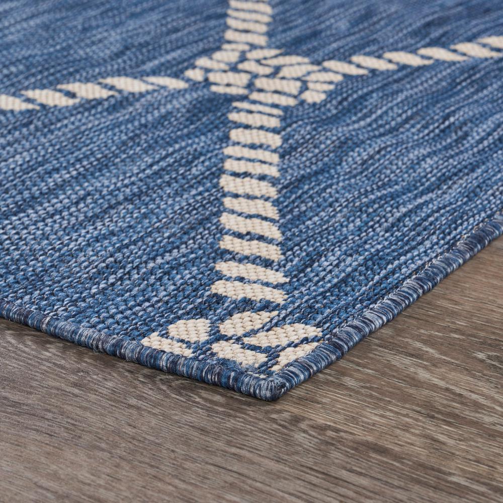 5’ x 7’ Navy Knot Indoor Outdoor Area Rug Blue/White. Picture 3