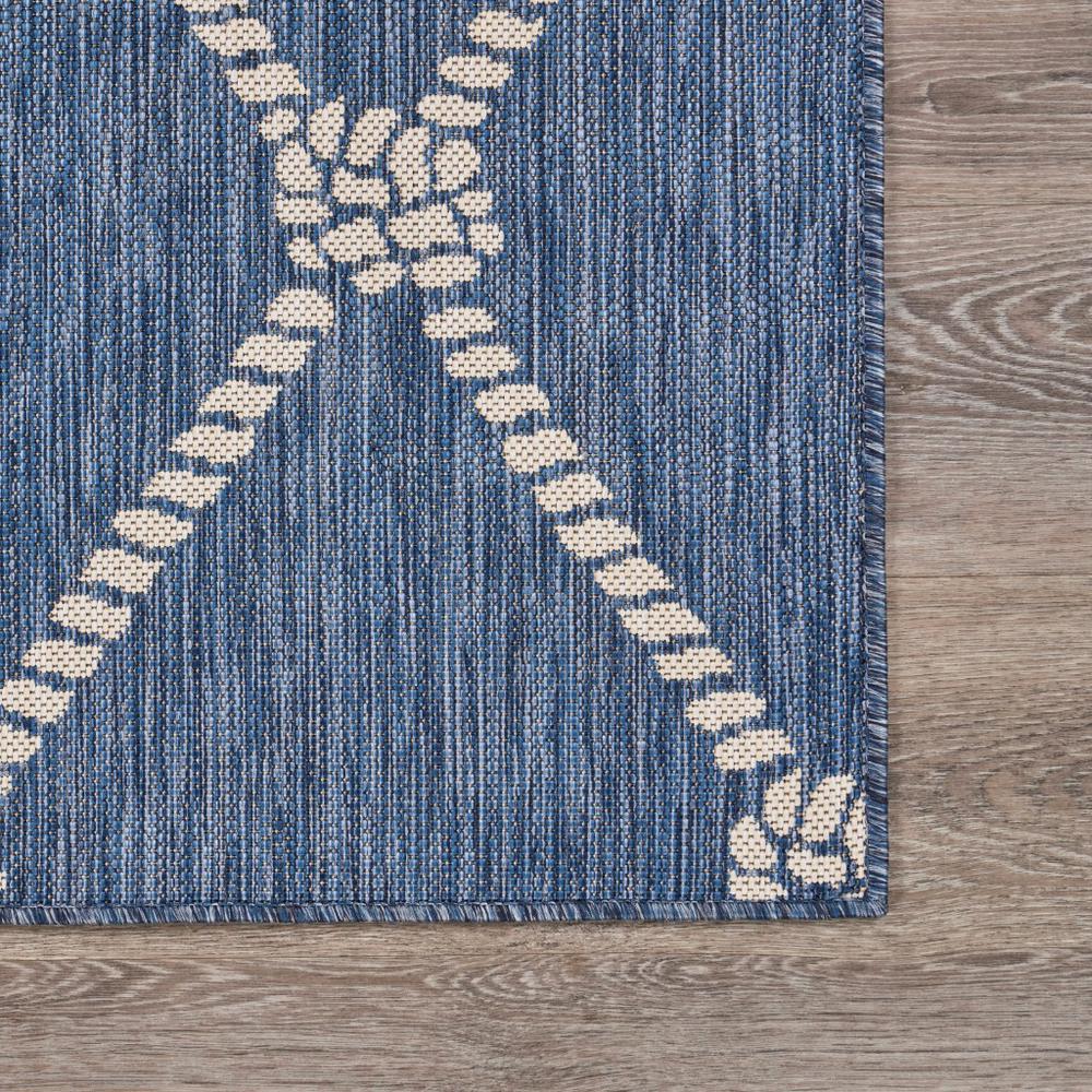 5’ x 7’ Navy Knot Indoor Outdoor Area Rug Blue/White. Picture 6