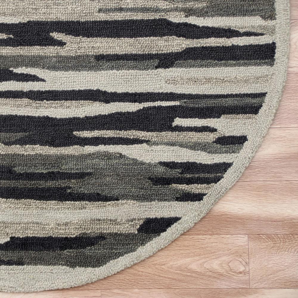 4’ Round Black and Gray Camouflage Area Rug Black/Gray. Picture 4