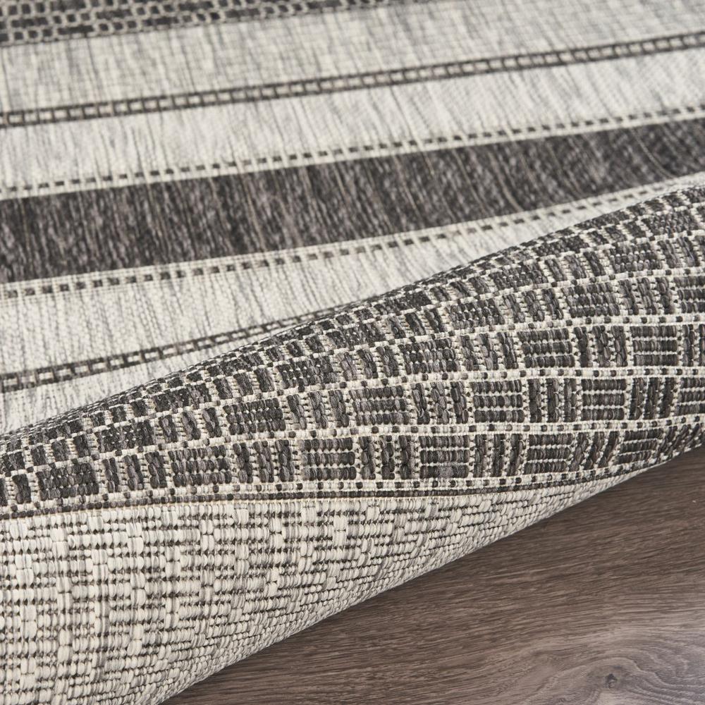 2’ x 3’ Monochrome Striped Indoor Outdoor Scatter Rug Gray / Black. Picture 5
