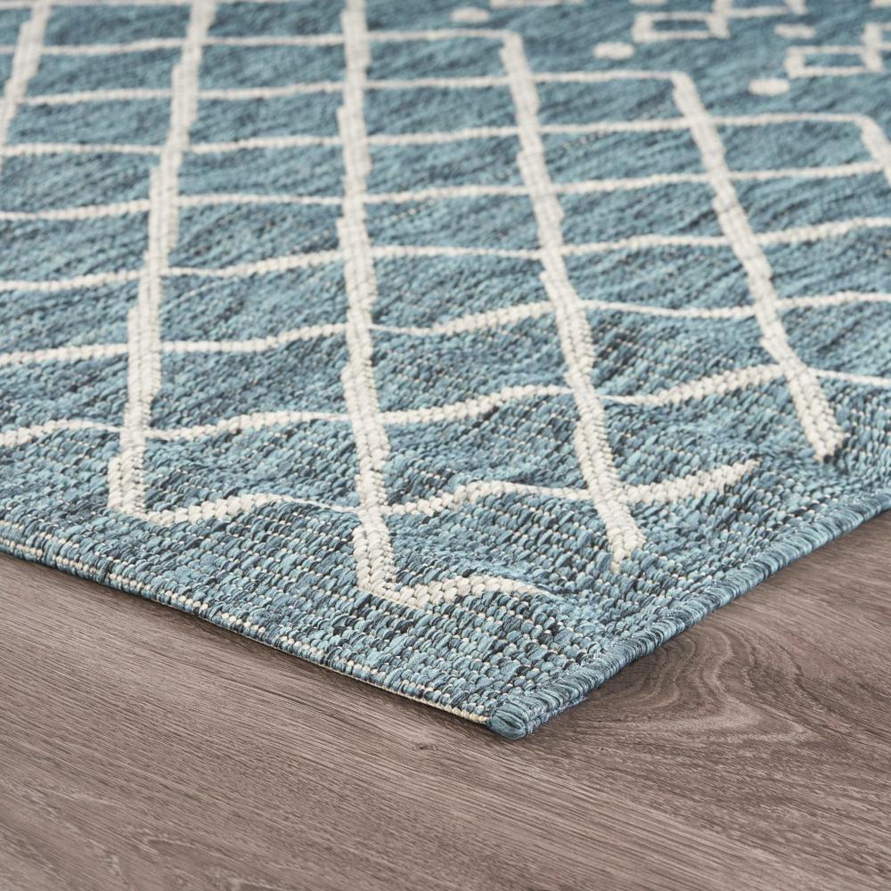 2’ x 3’ Blue Array Indoor Outdoor Scatter Rug Blue / Gray. Picture 3