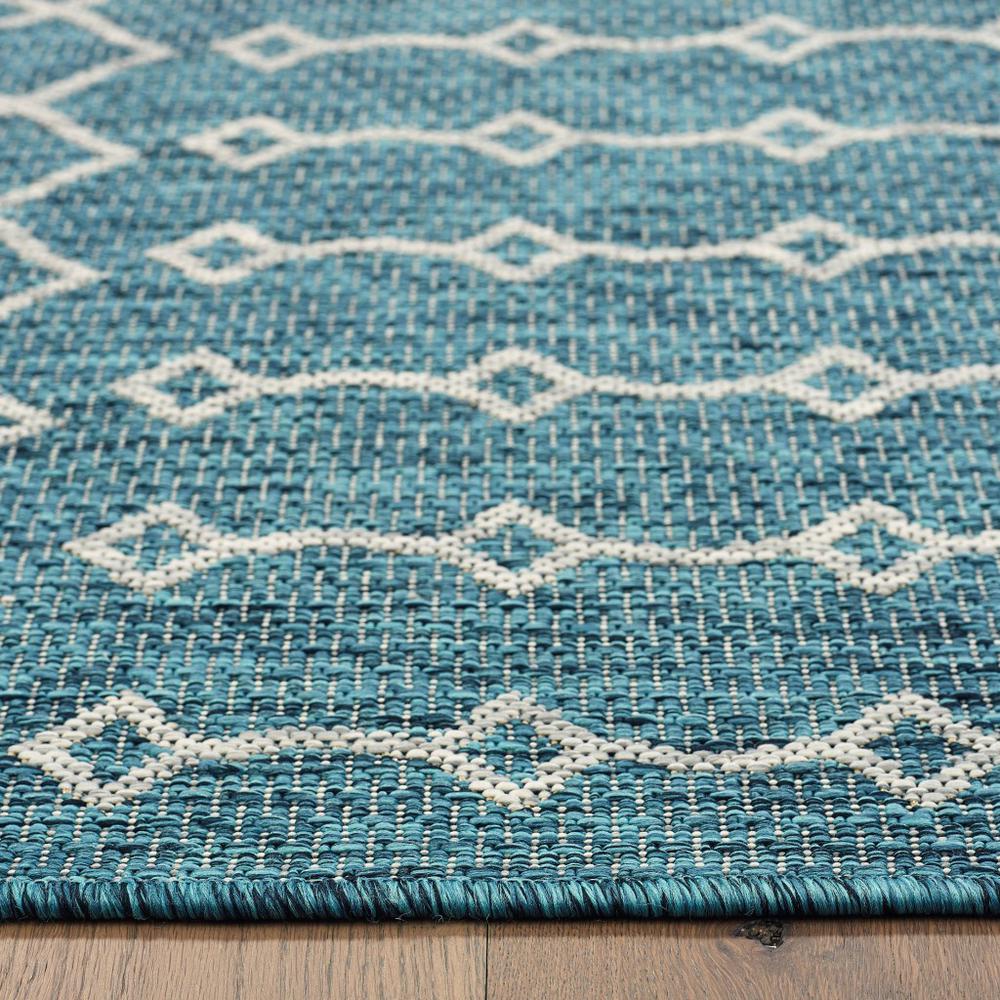 2’ x 3’ Blue Array Indoor Outdoor Scatter Rug Blue / Gray. Picture 4